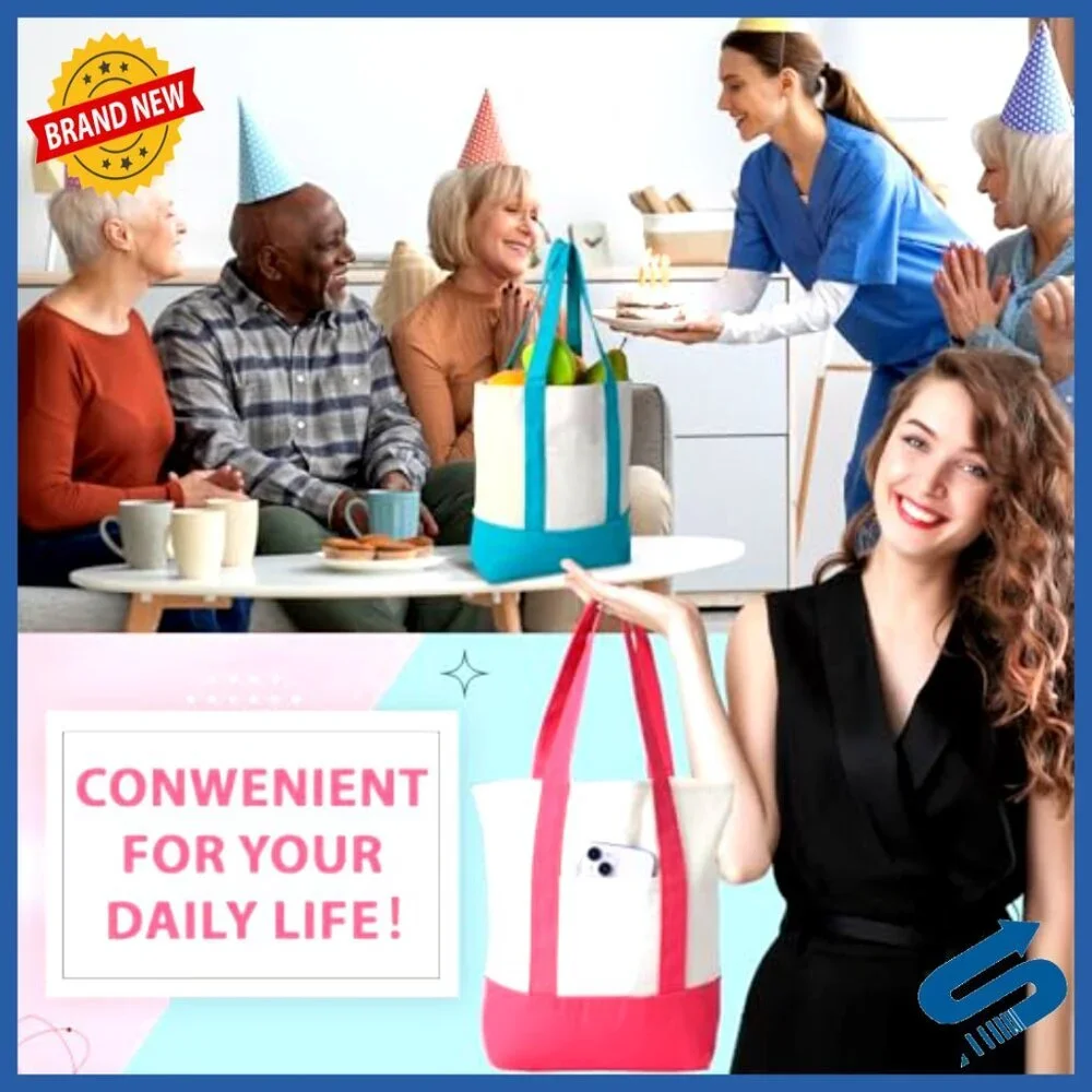 Cotton Canvas Tote Bags Bulk Set Sublimation DIY Craft Reusable Grocery
